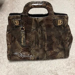 Salvatore Ferragamo Soft W Python Satchel